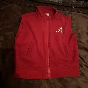 Red Sleeveless Fleece Vest with Alabama Logo